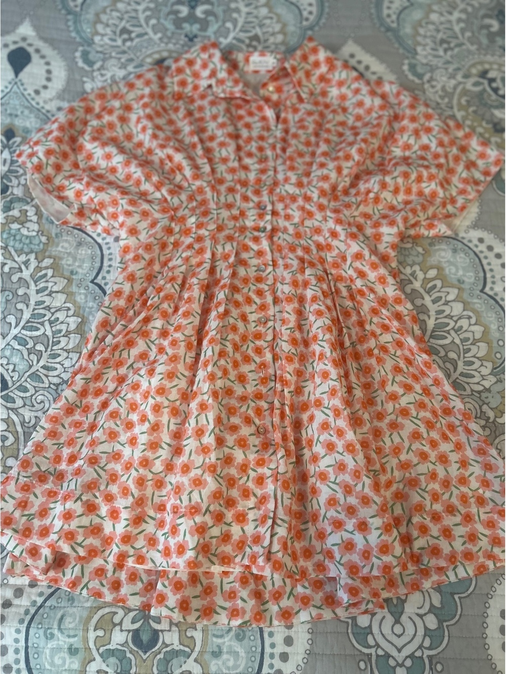 Shop The Mint Medium Floral Button-Down Dress